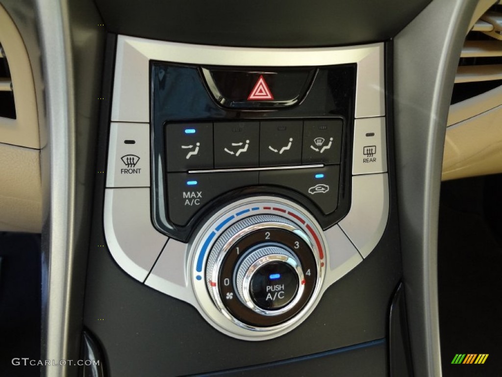 2012 Elantra GLS - Black Noir Pearl / Beige photo #22