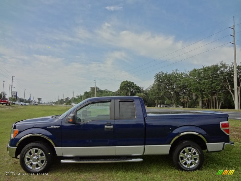 2010 F150 XLT SuperCab - Dark Blue Pearl Metallic / Medium Stone photo #2