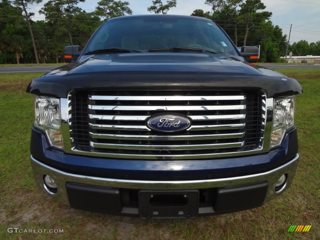 2010 F150 XLT SuperCab - Dark Blue Pearl Metallic / Medium Stone photo #13