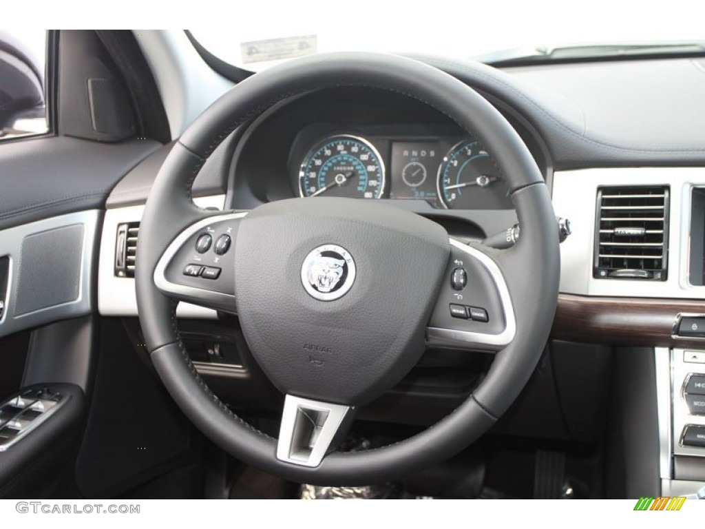 2012 Jaguar XF Standard XF Model Warm Charcoal/Warm Charcoal Steering Wheel Photo #63834804