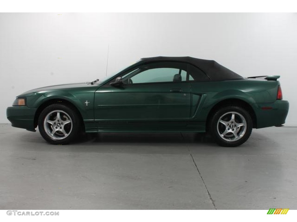 2001 Mustang V6 Convertible - Tropic Green metallic / Medium Graphite photo #10