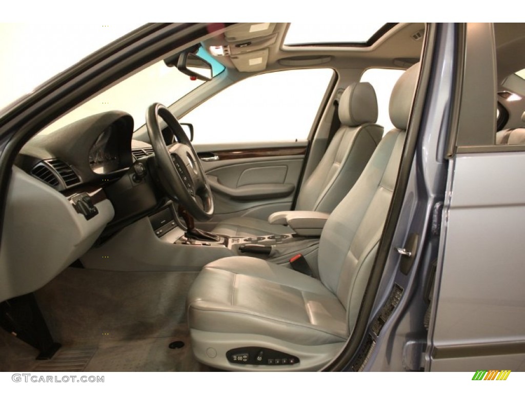 2003 3 Series 325i Sedan - Steel Blue Metallic / Grey photo #6