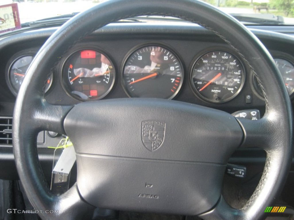 1997 Porsche 911 Carrera Cabriolet Black Steering Wheel Photo #63841996