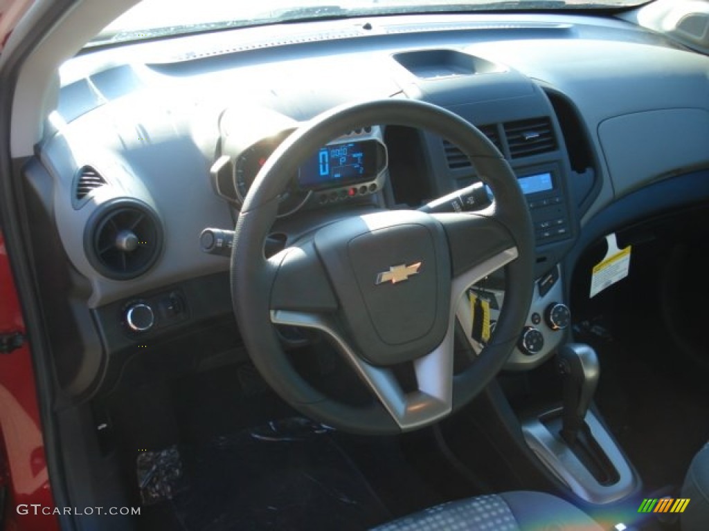2012 Sonic LS Sedan - Crystal Red Tintcoat / Jet Black/Dark Titanium photo #10