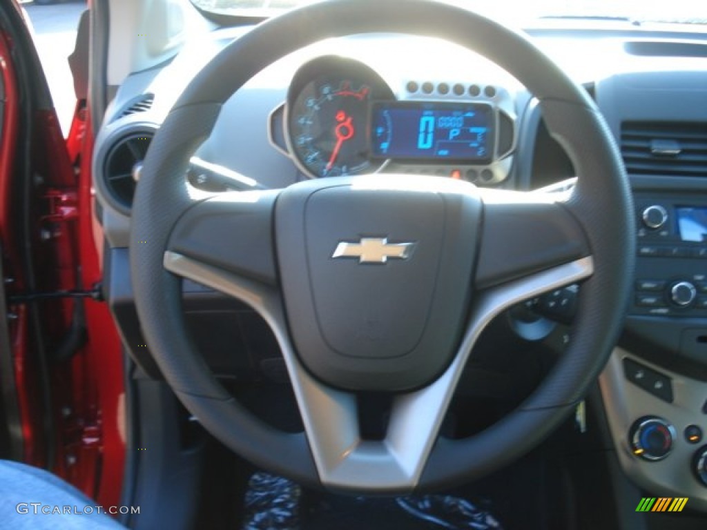 2012 Sonic LS Sedan - Crystal Red Tintcoat / Jet Black/Dark Titanium photo #18