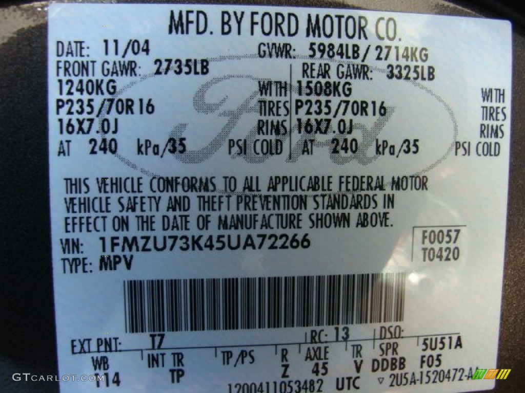 2005 Explorer XLT 4x4 - Mineral Grey Metallic / Medium Parchment photo #15