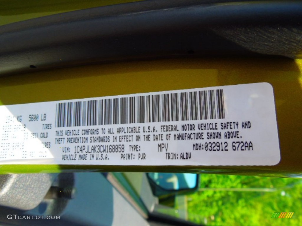 2012 Liberty Color Code PJR for Rescue Green Metallic Photo #63853852