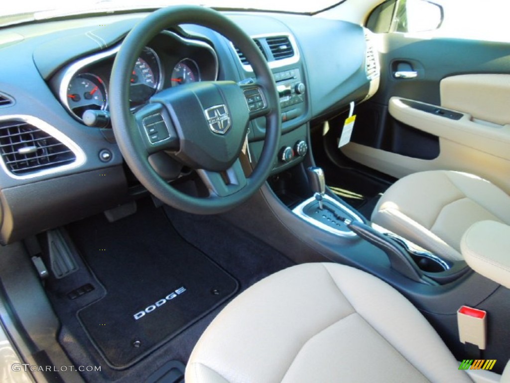 Black/Light Frost Beige Interior 2012 Dodge Avenger SE V6 Photo #63854782