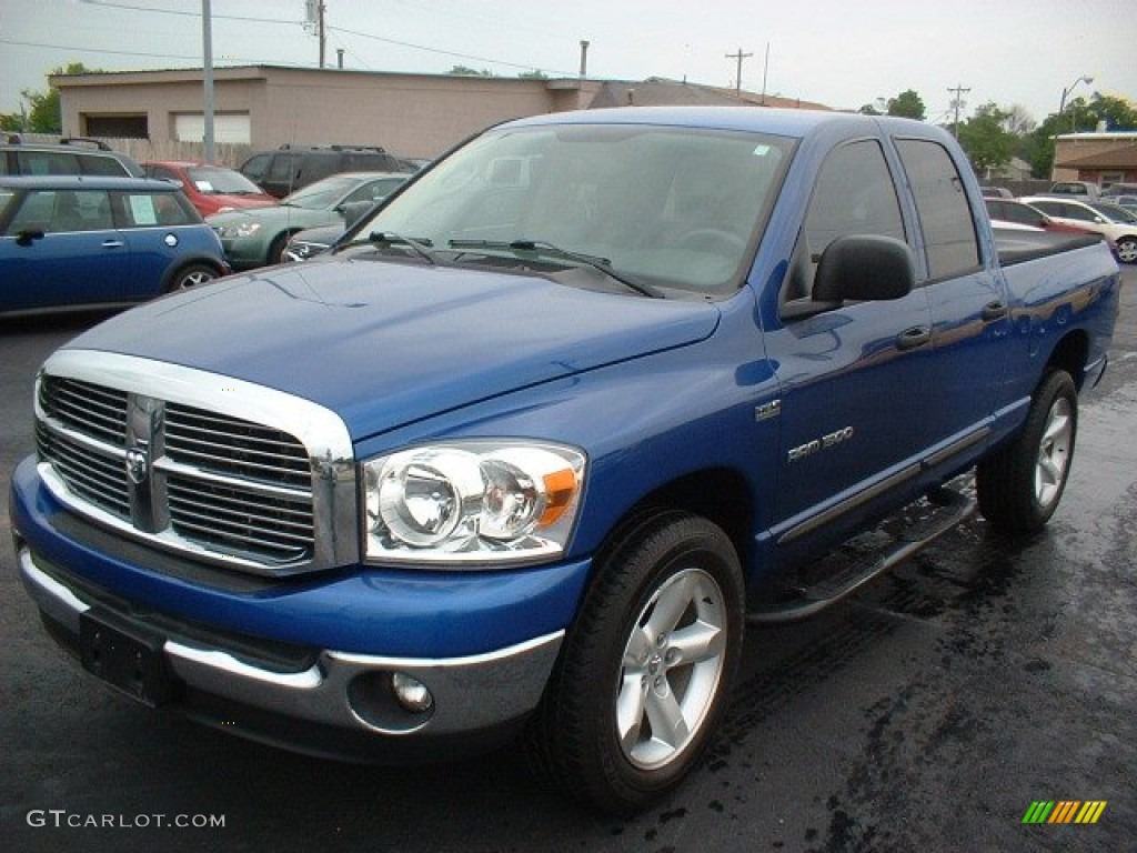 2007 Ram 1500 Lone Star Edition Quad Cab - Electric Blue Pearl / Medium Slate Gray photo #1