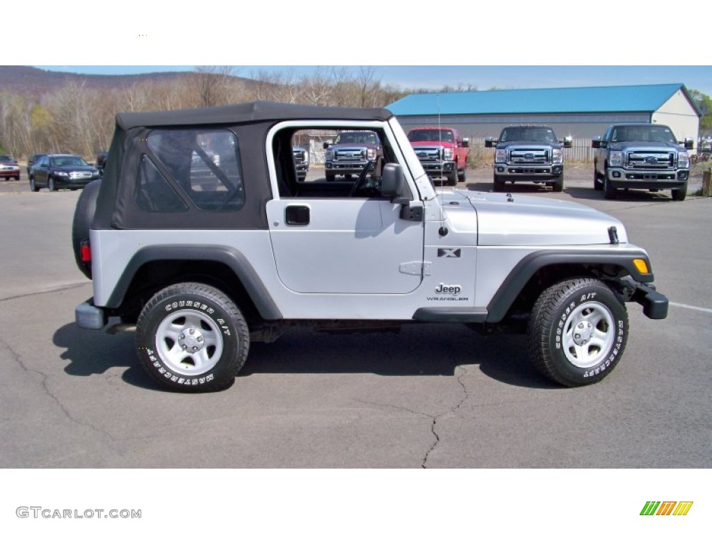 2004 Wrangler X 4x4 - Bright Silver Metallic / Dark Slate Gray photo #4