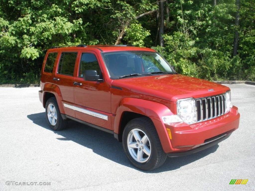 2009 Liberty Limited 4x4 - Inferno Red Crystal Pearl / Dark Slate Gray photo #1