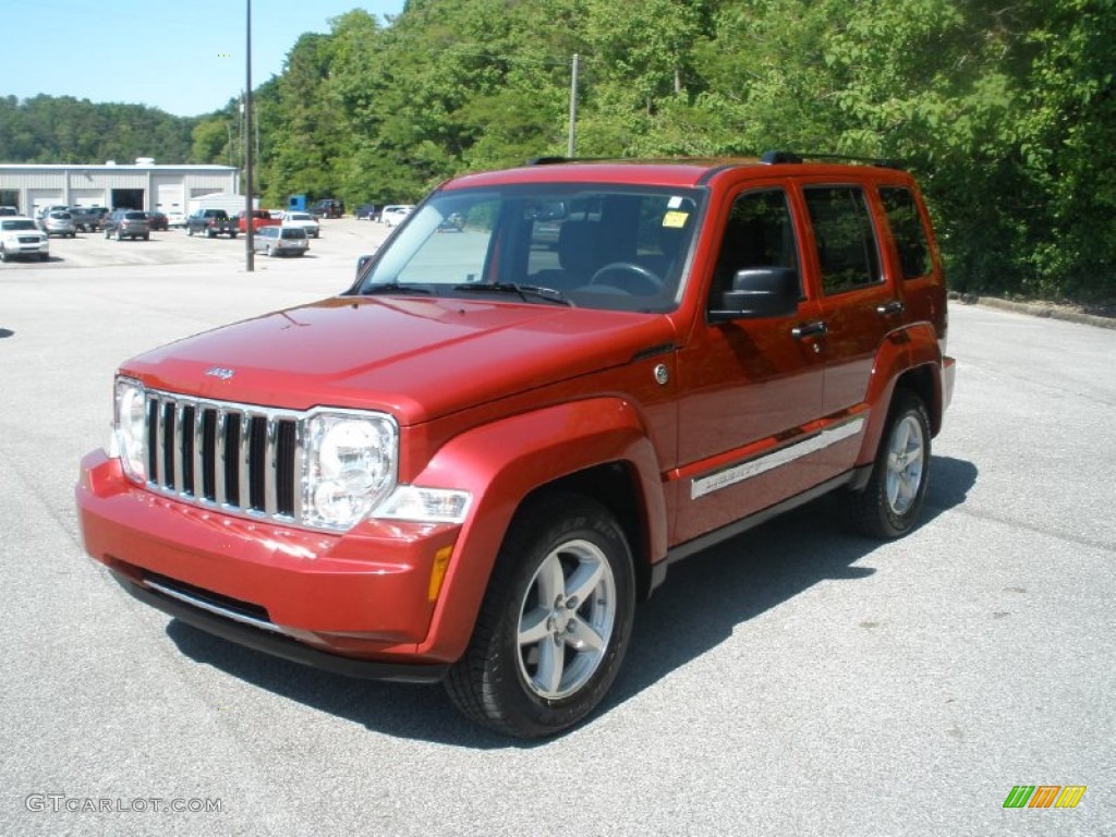 2009 Liberty Limited 4x4 - Inferno Red Crystal Pearl / Dark Slate Gray photo #11