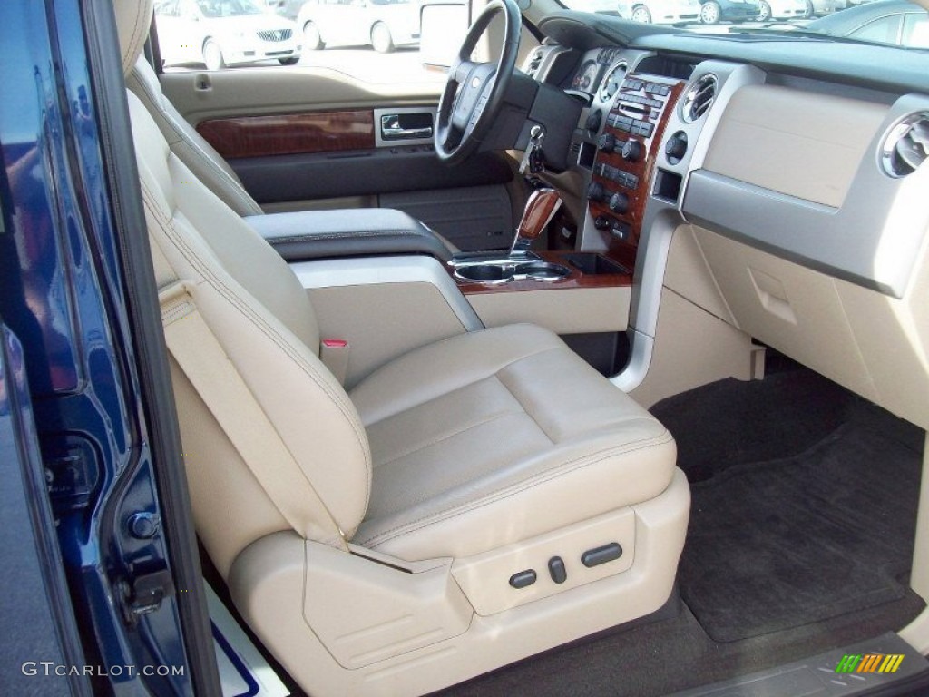 2010 F150 Lariat SuperCrew 4x4 - Dark Blue Pearl Metallic / Tan photo #7