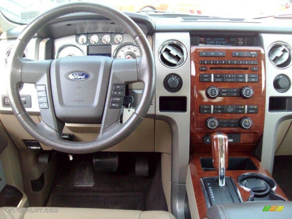 2010 F150 Lariat SuperCrew 4x4 - Dark Blue Pearl Metallic / Tan photo #8
