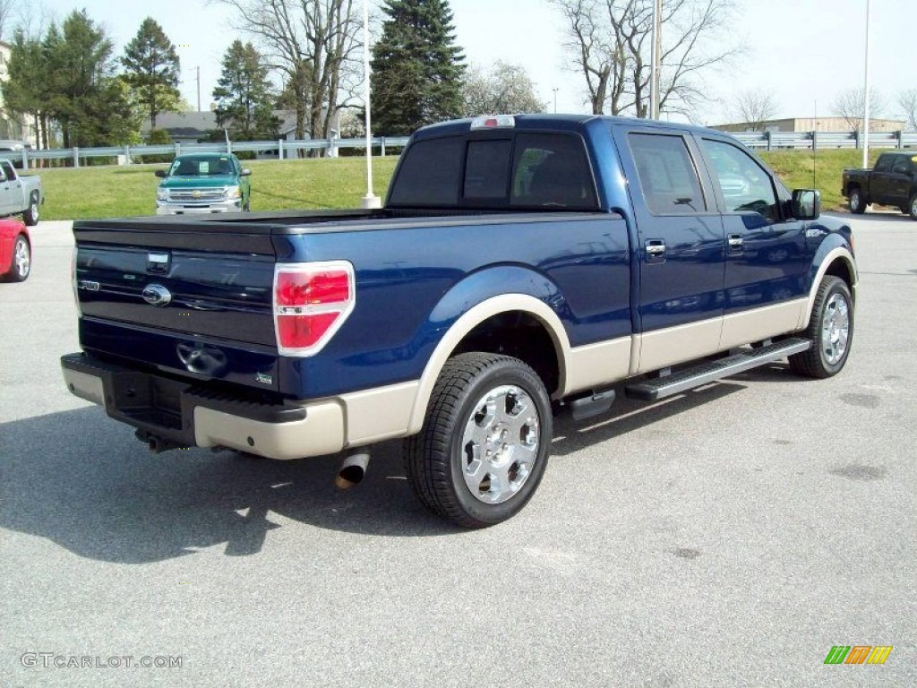2010 F150 Lariat SuperCrew 4x4 - Dark Blue Pearl Metallic / Tan photo #11