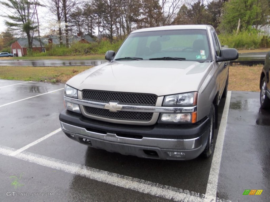 2003 Silverado 1500 LS Regular Cab - Light Pewter Metallic / Tan photo #2