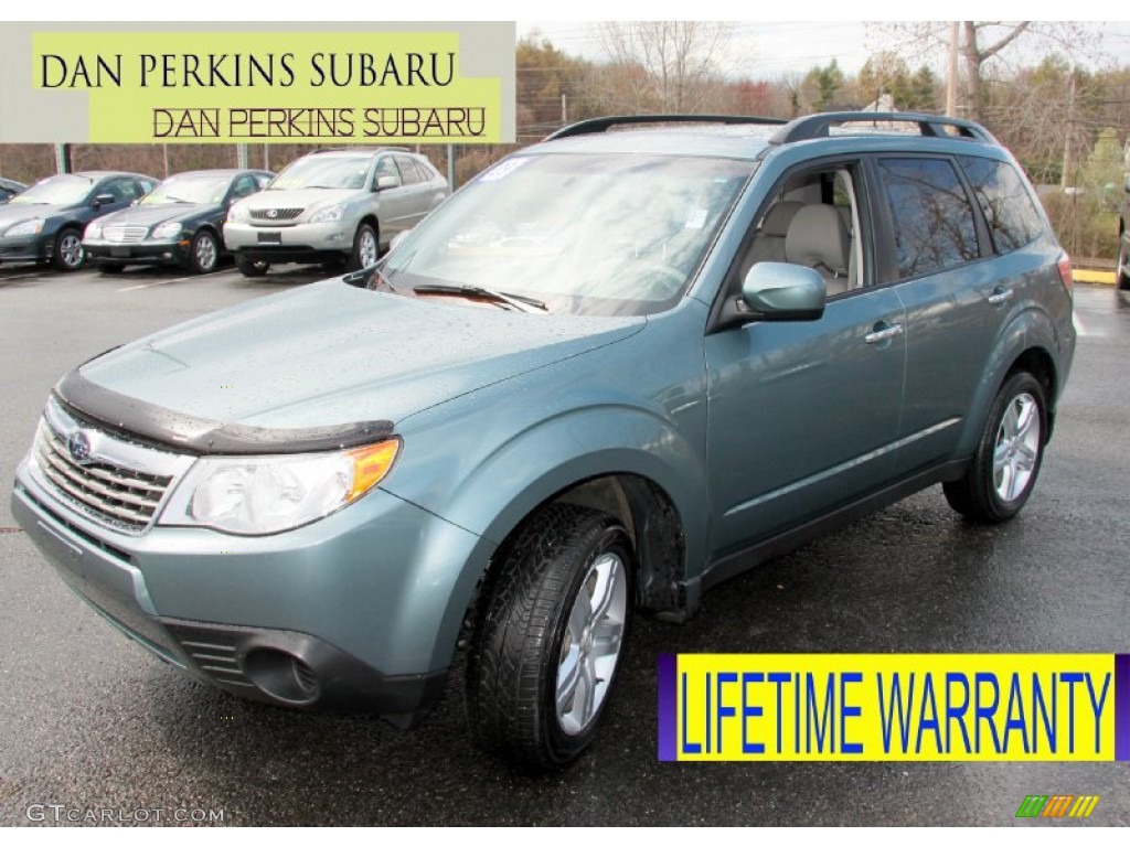 2009 Forester 2.5 X Premium - Sage Green Metallic / Platinum photo #1