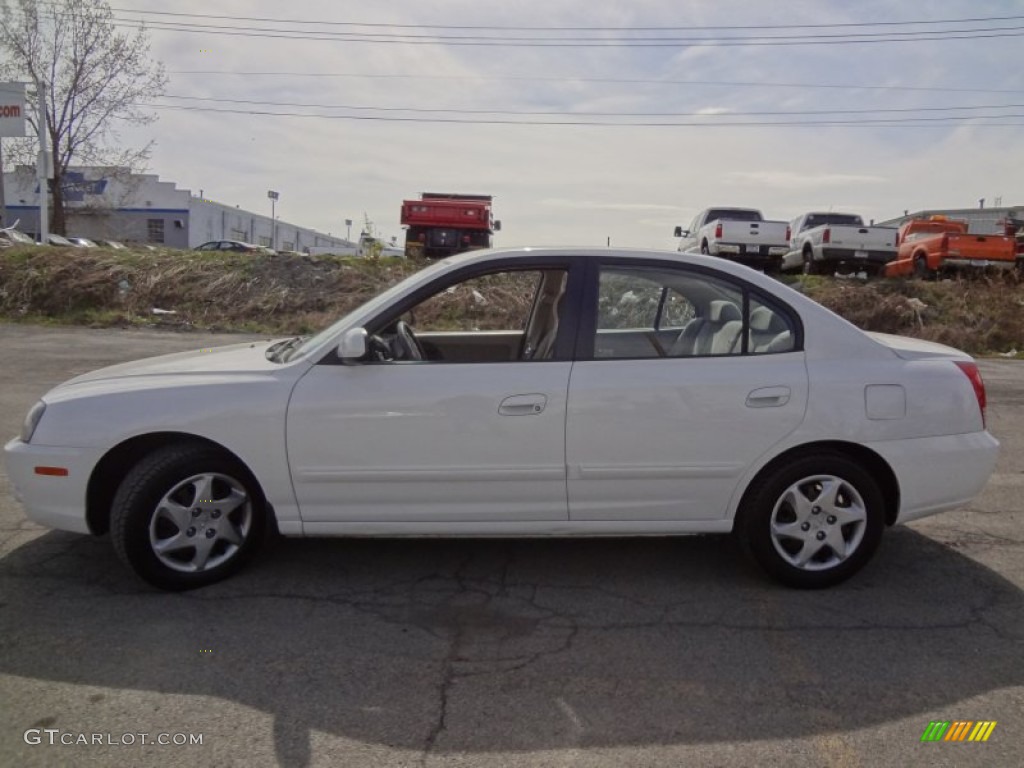 2006 Elantra GLS Sedan - Nordic White / Beige photo #2