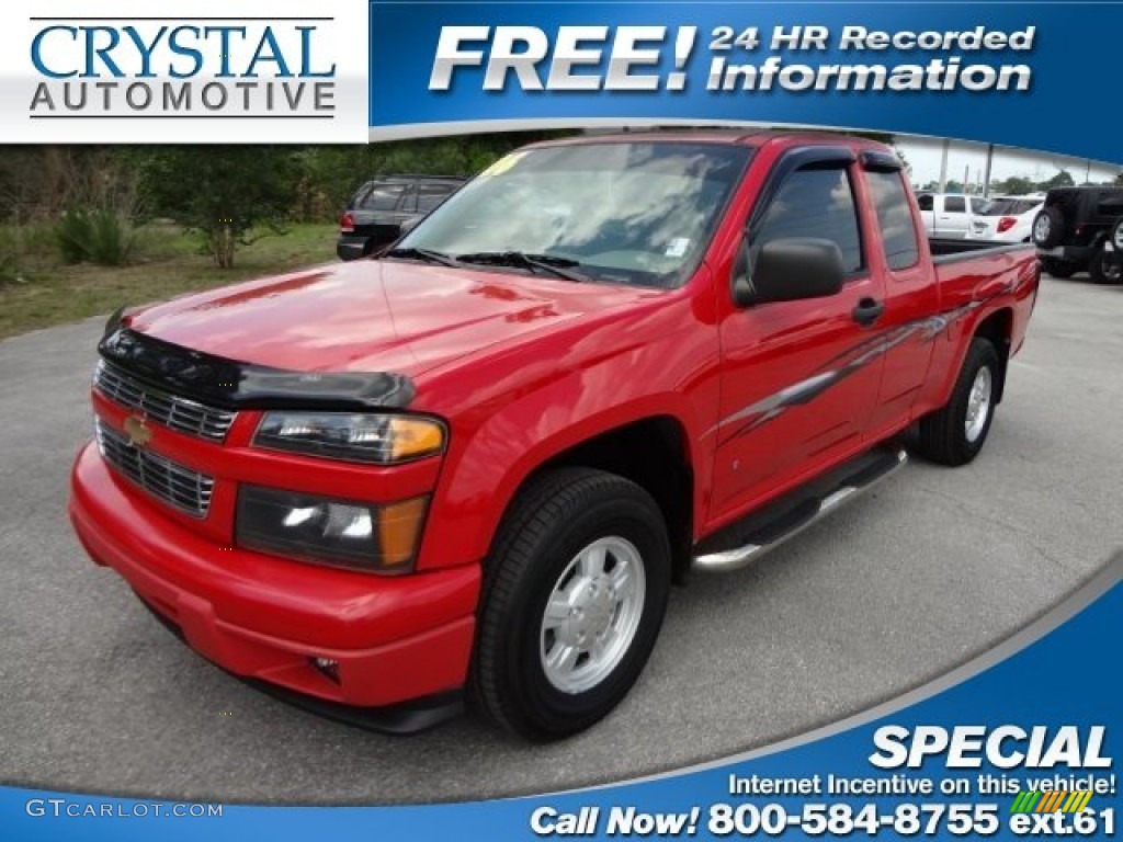 2006 Colorado LS Extended Cab - Victory Red / Very Dark Pewter photo #1