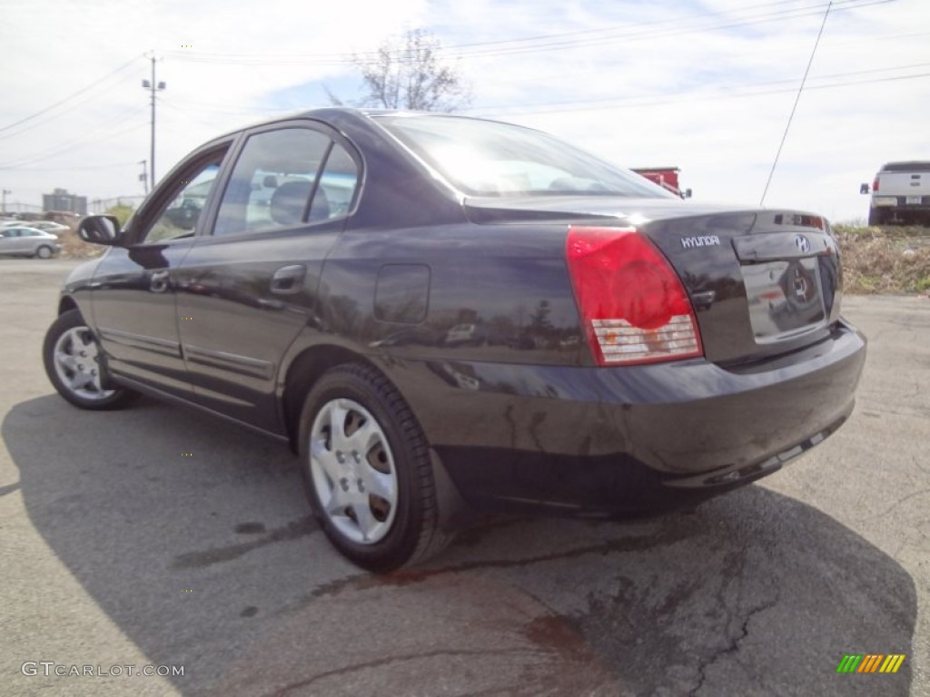 2006 Elantra GLS Sedan - Ebony Black / Gray photo #3