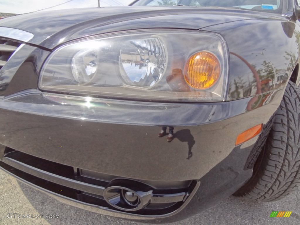 2006 Elantra GLS Sedan - Ebony Black / Gray photo #6