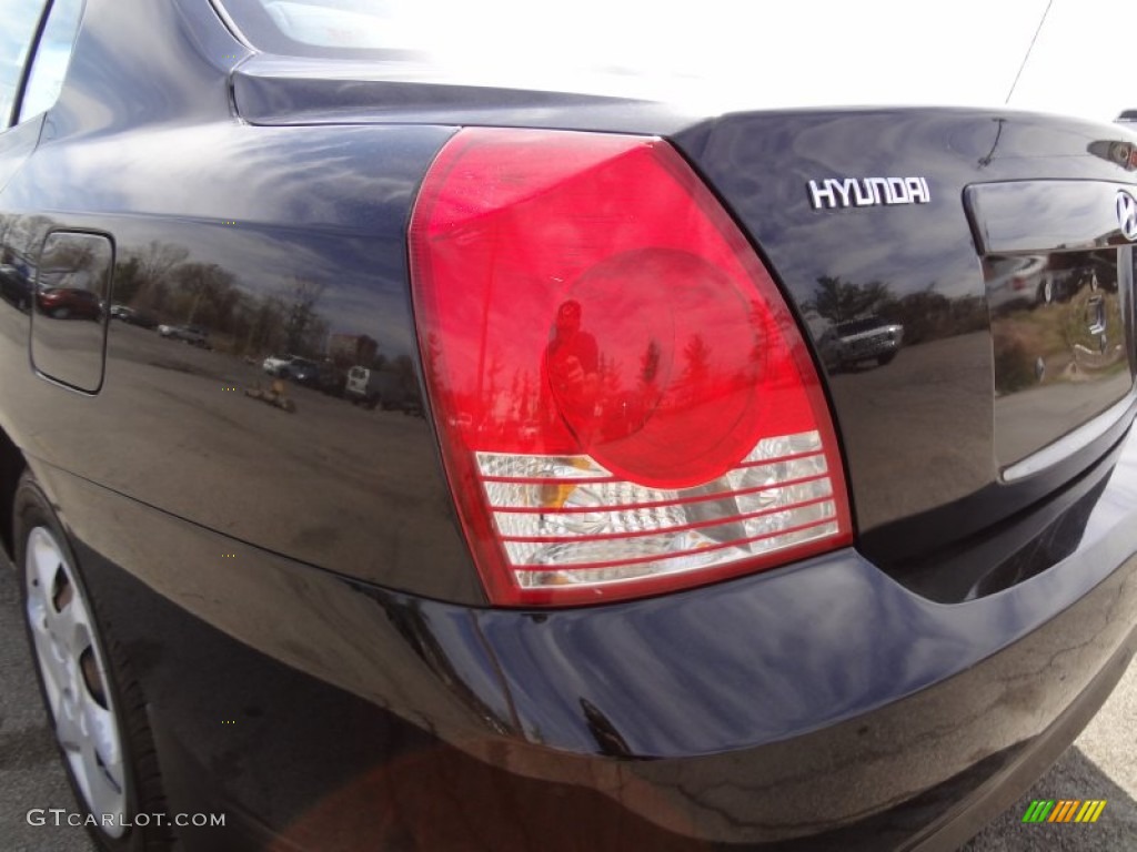 2006 Elantra GLS Sedan - Ebony Black / Gray photo #7