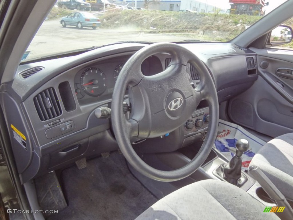 2006 Elantra GLS Sedan - Ebony Black / Gray photo #8