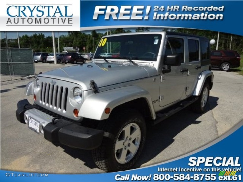 2010 Wrangler Unlimited Sahara 4x4 - Bright Silver Metallic / Dark Slate Gray/Medium Slate Gray photo #1