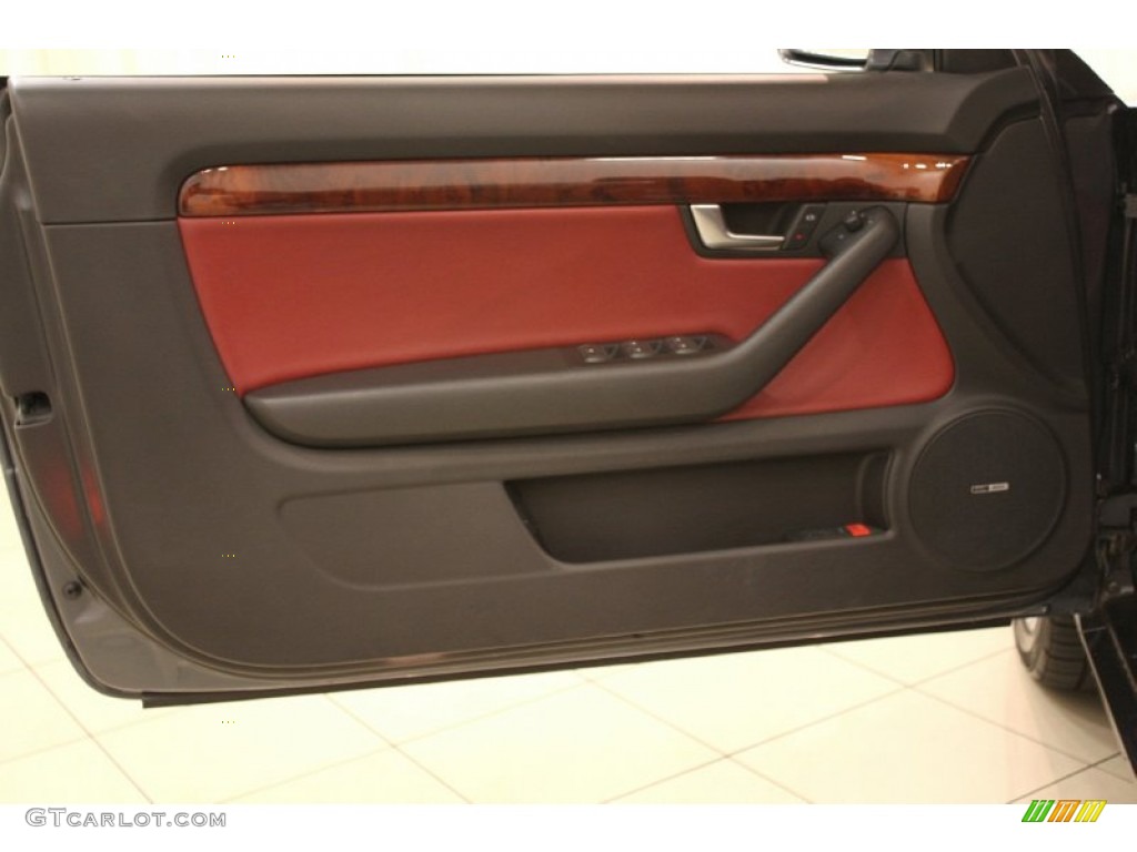 2004 Audi A4 3.0 quattro Cabriolet Red Door Panel Photo #63872030