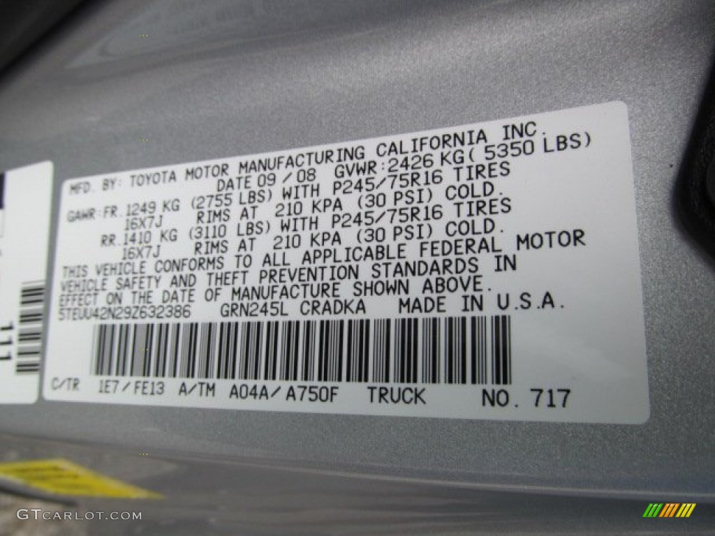 2009 Tacoma V6 SR5 Access Cab 4x4 - Silver Streak Mica / Graphite Gray photo #19