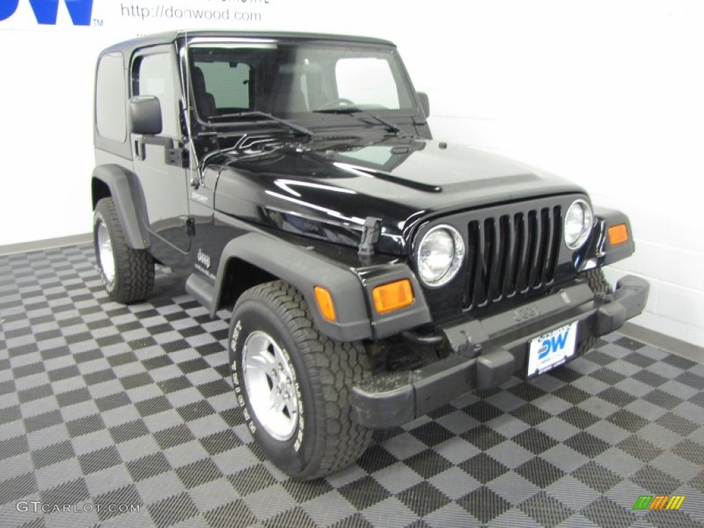 2005 Wrangler Sport 4x4 - Black / Dark Slate Gray photo #1