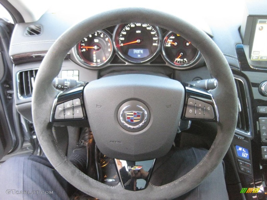 2010 Cadillac CTS -V Sedan Ebony Steering Wheel Photo #63881347