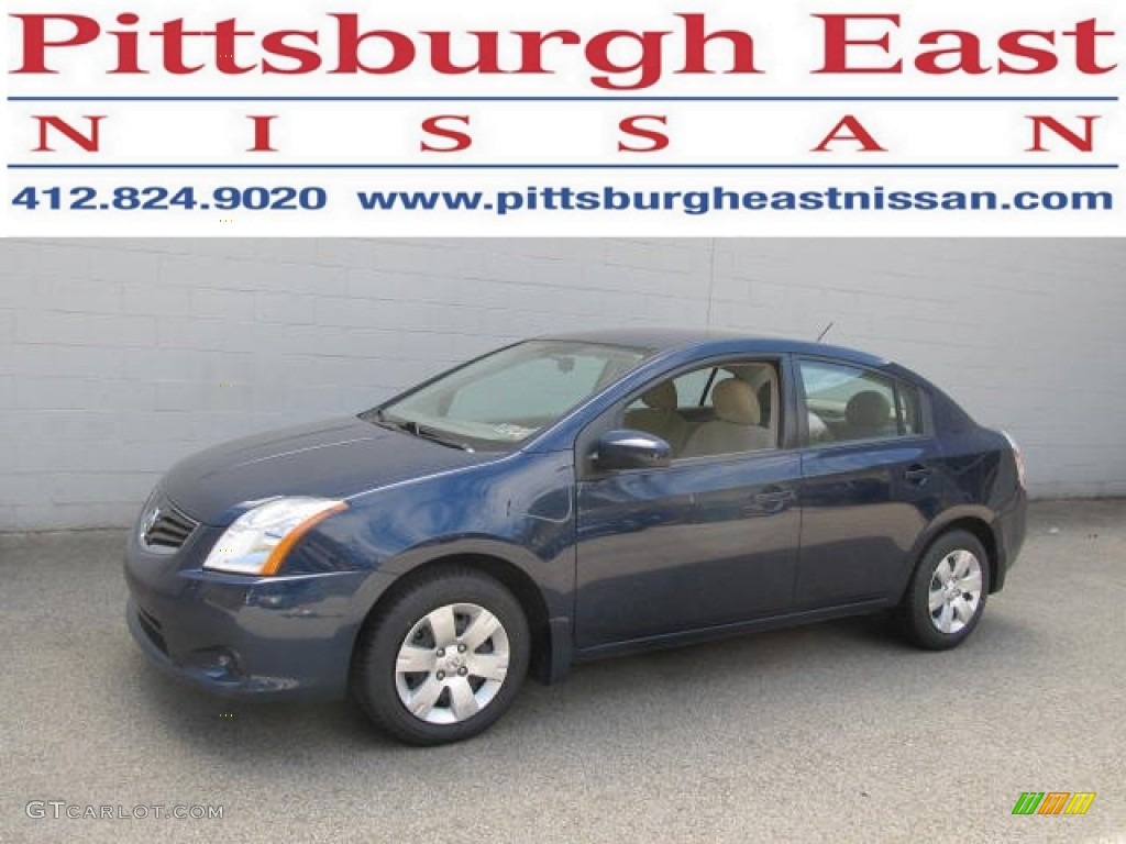 2010 Sentra 2.0 S - Blue Onyx Metallic / Beige photo #1