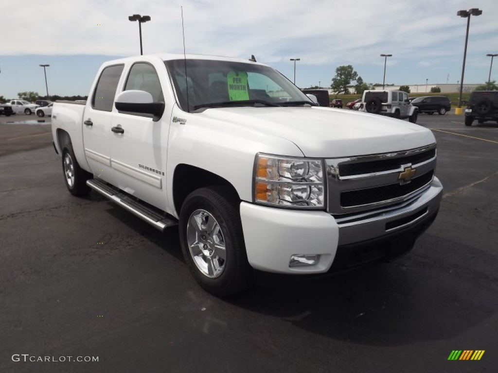 Summit White 2009 Chevrolet Silverado 1500 Hybrid Crew Cab 4x4 Exterior Photo #63882551