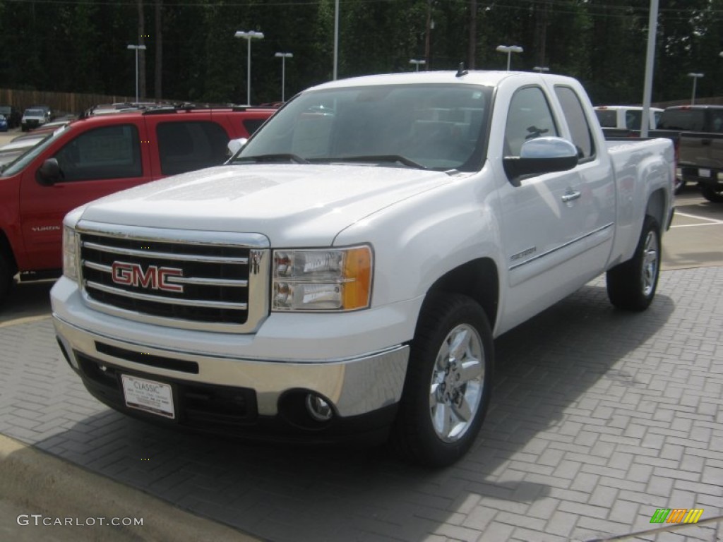 2012 Sierra 1500 SLE Extended Cab - Summit White / Ebony photo #1