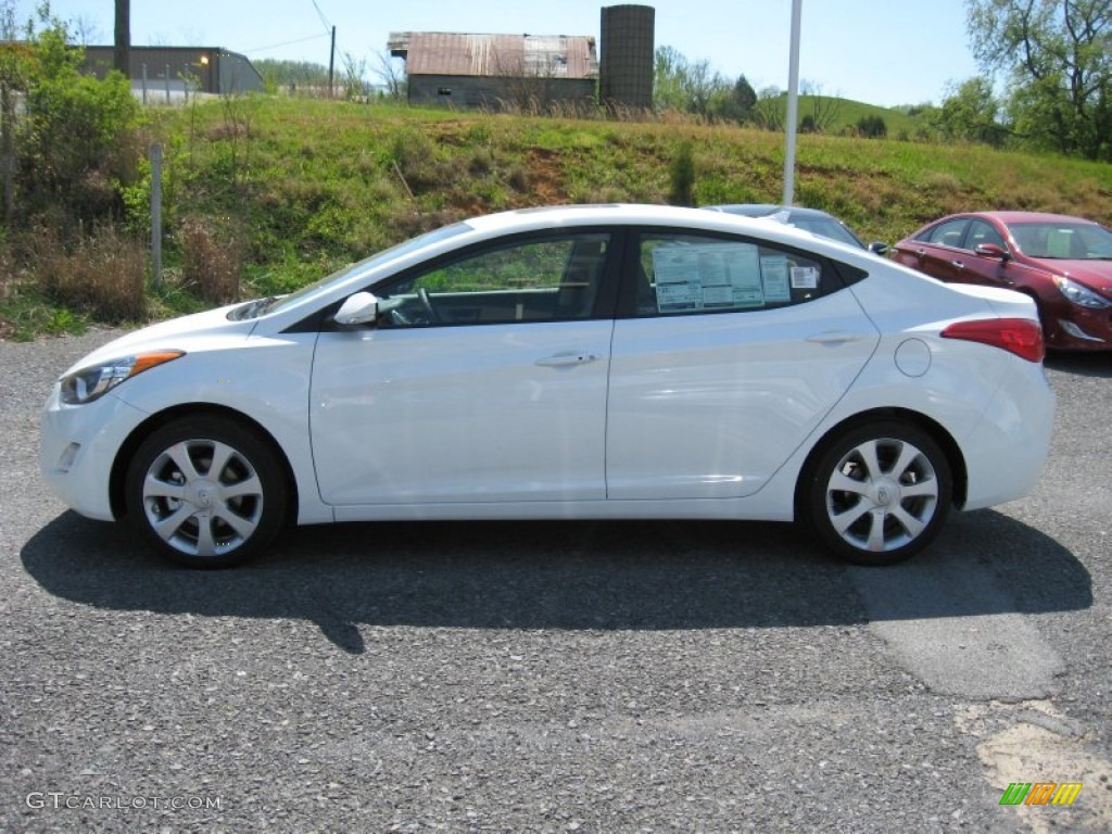 2013 Elantra Limited - Shimmering White / Beige photo #2