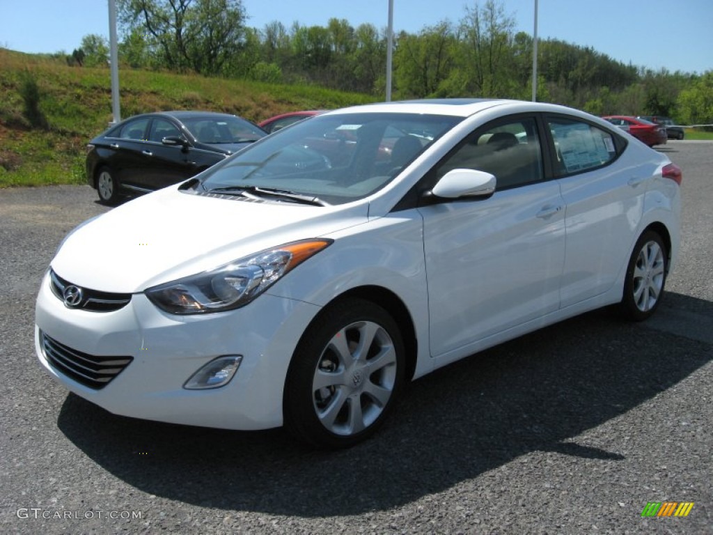 2013 Elantra Limited - Shimmering White / Beige photo #3