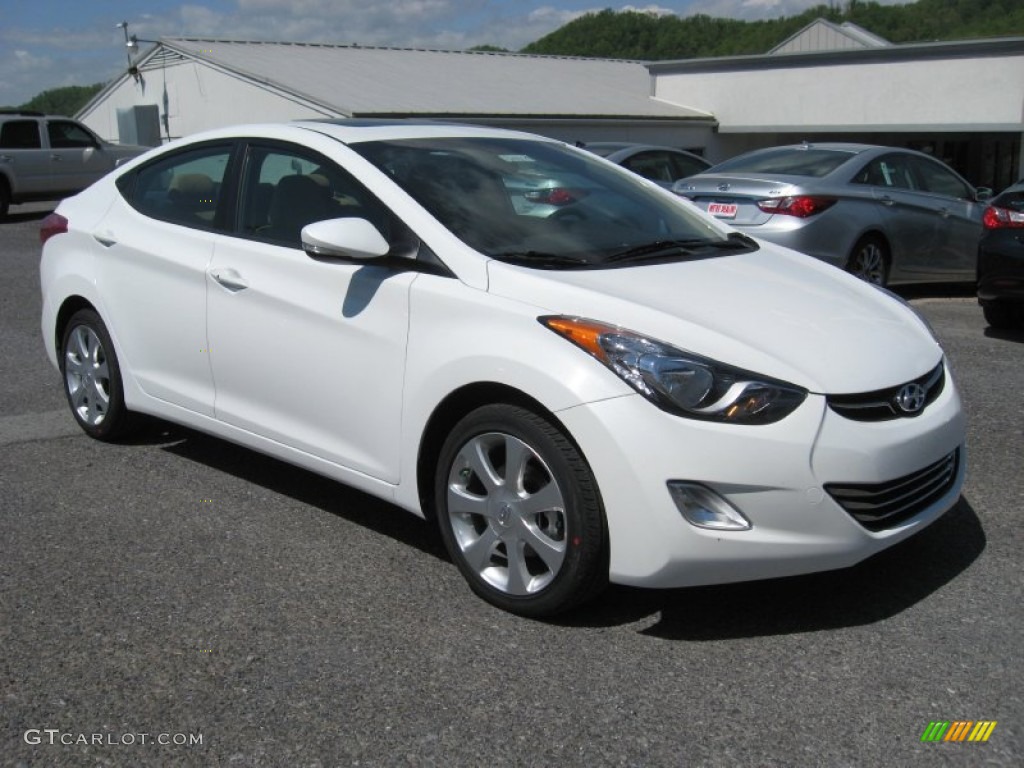 2013 Elantra Limited - Shimmering White / Beige photo #5