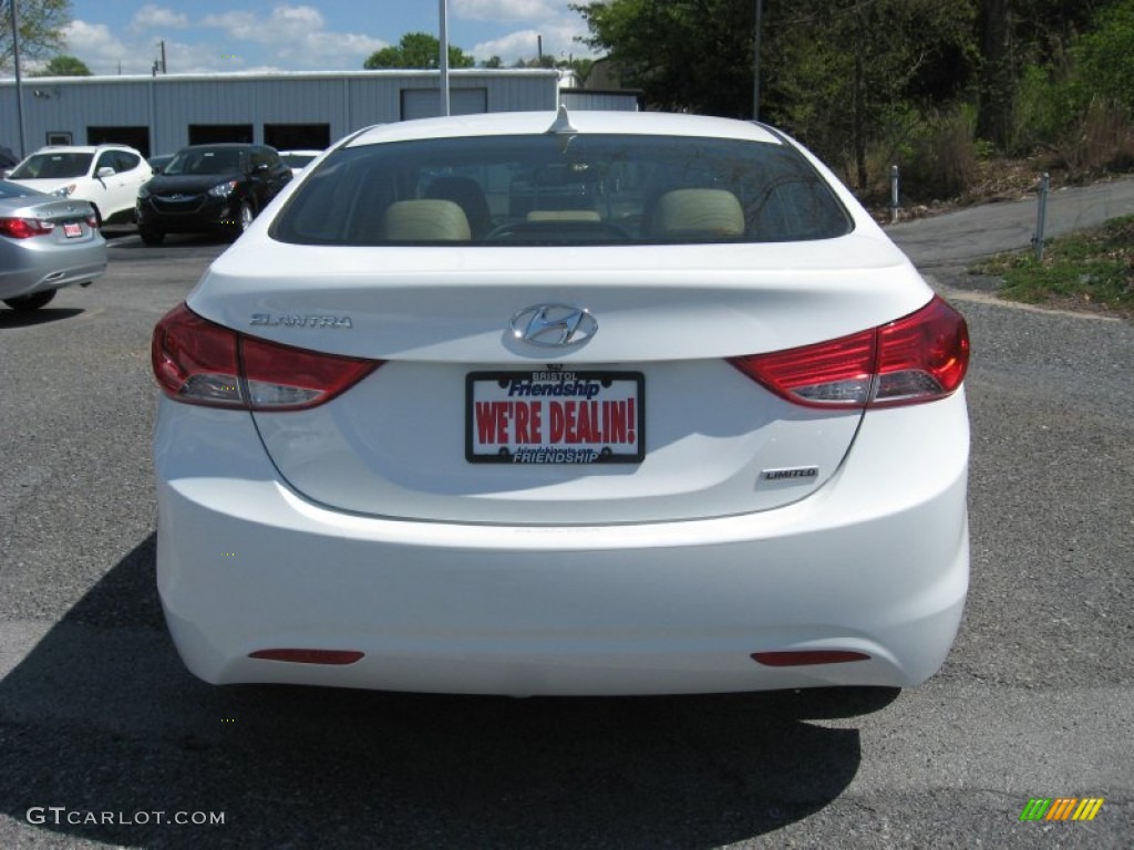 2013 Elantra Limited - Shimmering White / Beige photo #8