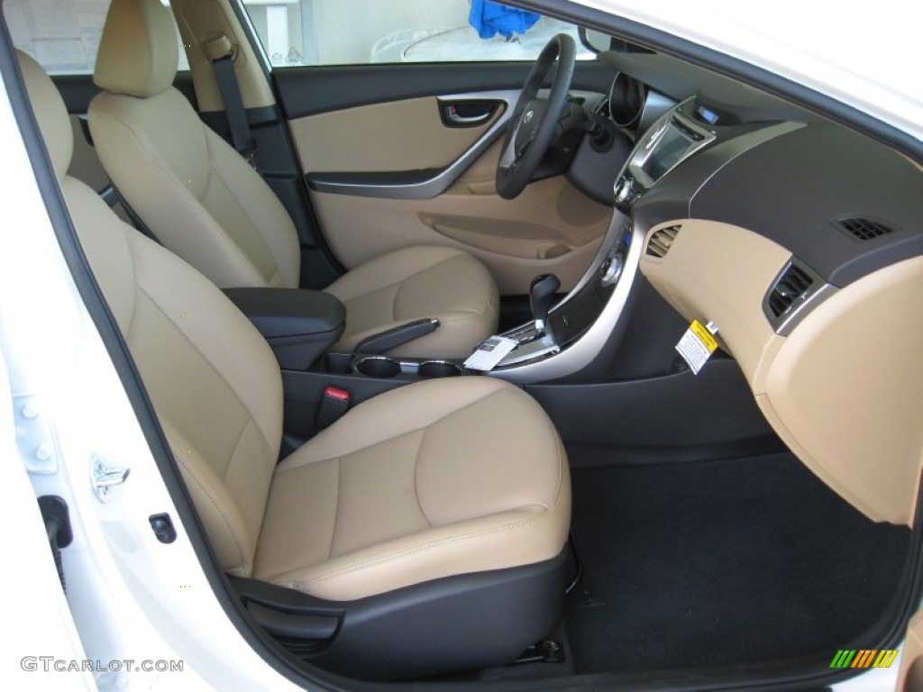 2013 Elantra Limited - Shimmering White / Beige photo #20