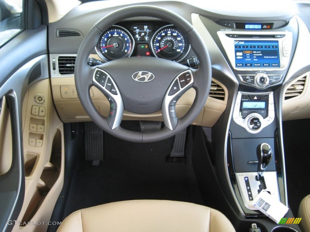 2013 Elantra Limited - Shimmering White / Beige photo #23