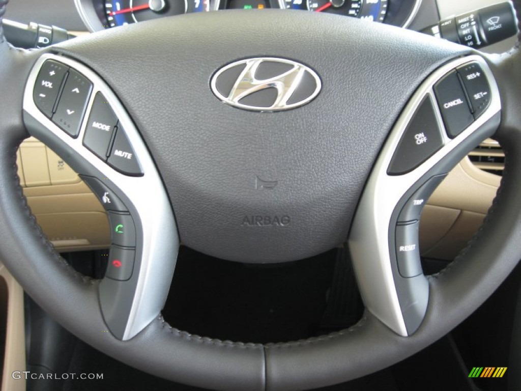 2013 Elantra Limited - Shimmering White / Beige photo #28