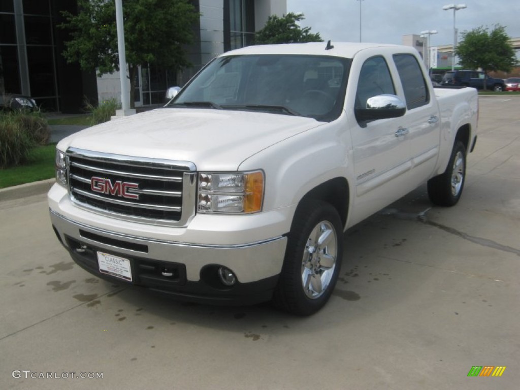 2012 Sierra 1500 SLT Crew Cab - White Diamond Tricoat / Ebony photo #1