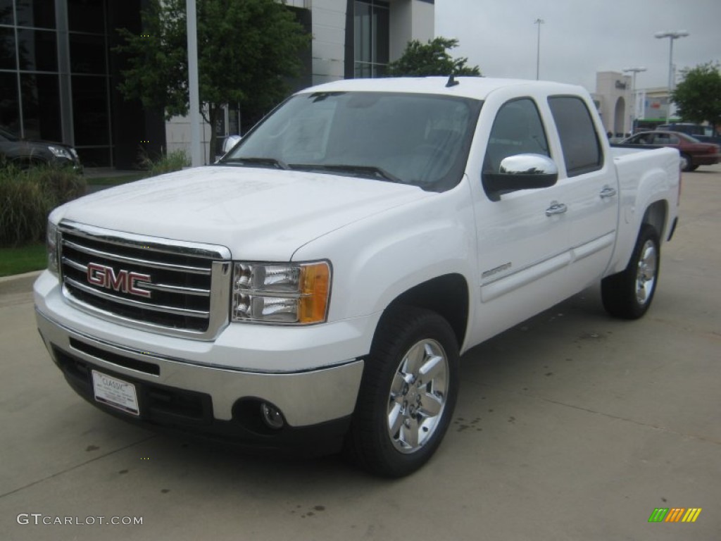 2012 Sierra 1500 SLE Crew Cab - Summit White / Ebony photo #1