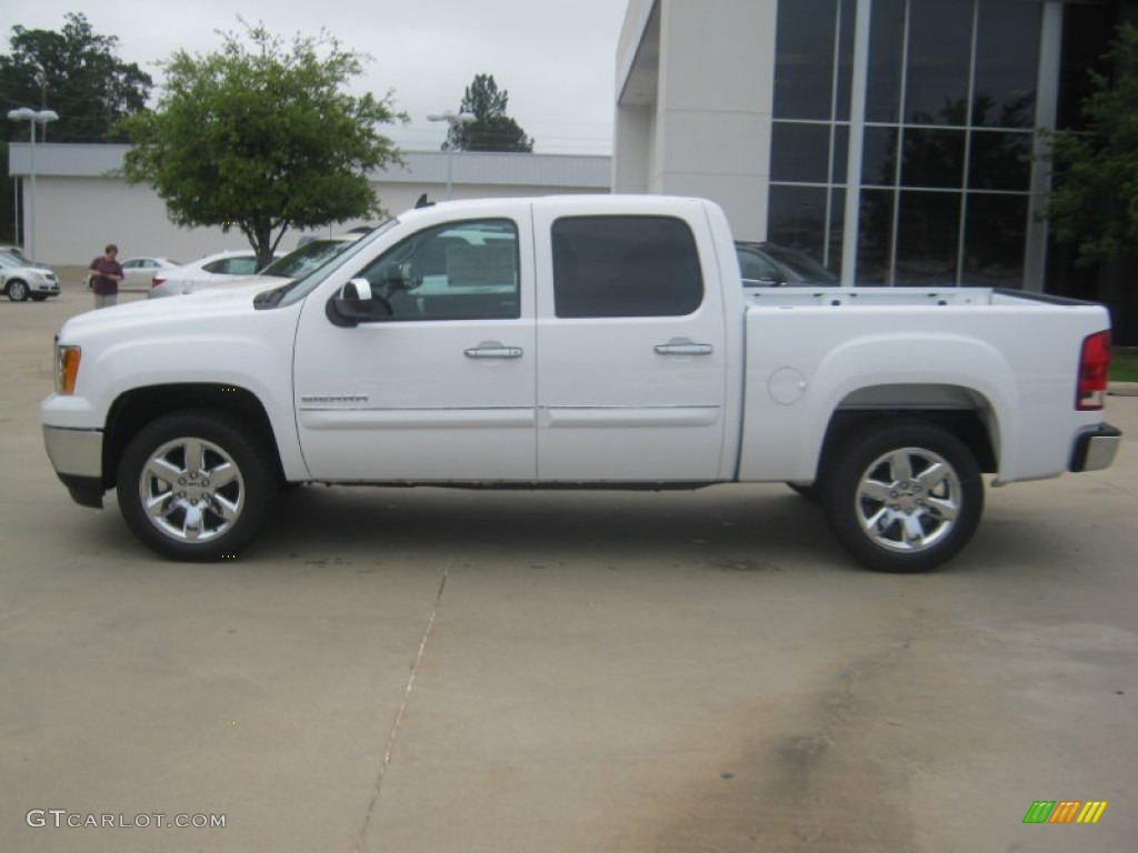 2012 Sierra 1500 SLE Crew Cab - Summit White / Ebony photo #2