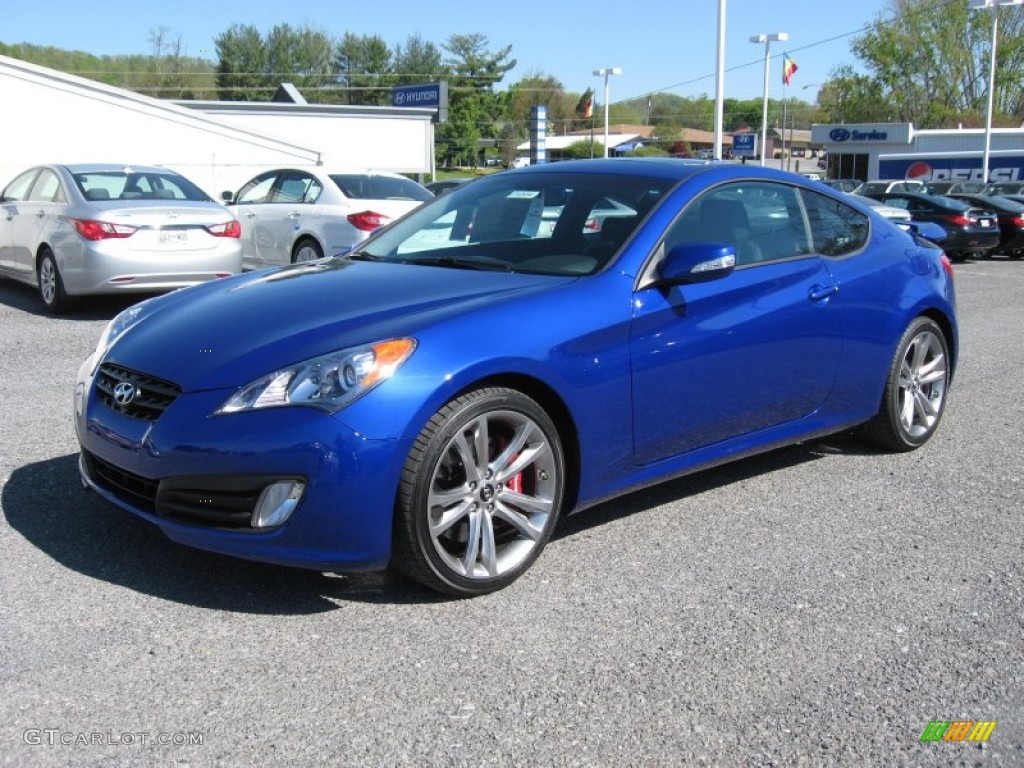 2012 Genesis Coupe 3.8 Track - Mirabeau Blue / Black Leather photo #2