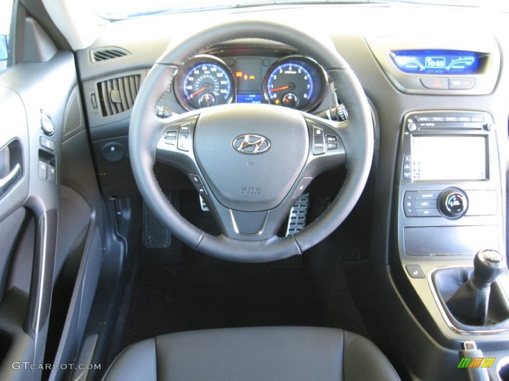 2012 Hyundai Genesis Coupe 3.8 Track Black Leather Steering Wheel Photo #63885815
