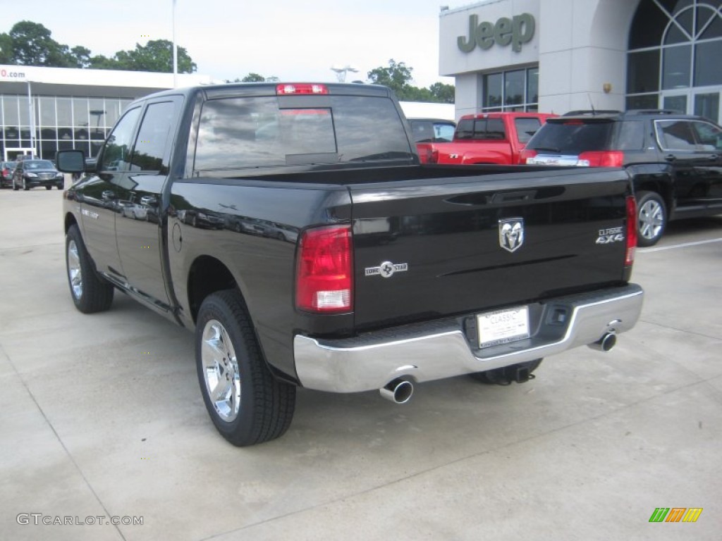 2012 Ram 1500 Lone Star Crew Cab 4x4 - Black / Dark Slate Gray/Medium Graystone photo #3