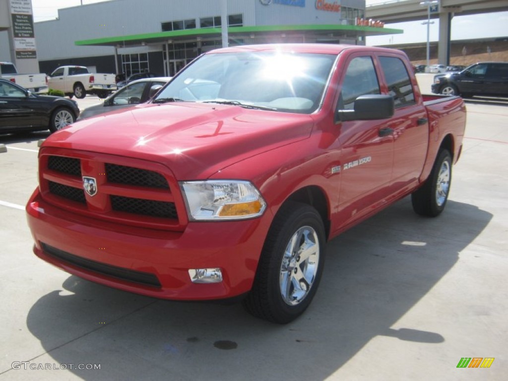 2012 Ram 1500 Express Crew Cab - Flame Red / Dark Slate Gray/Medium Graystone photo #1