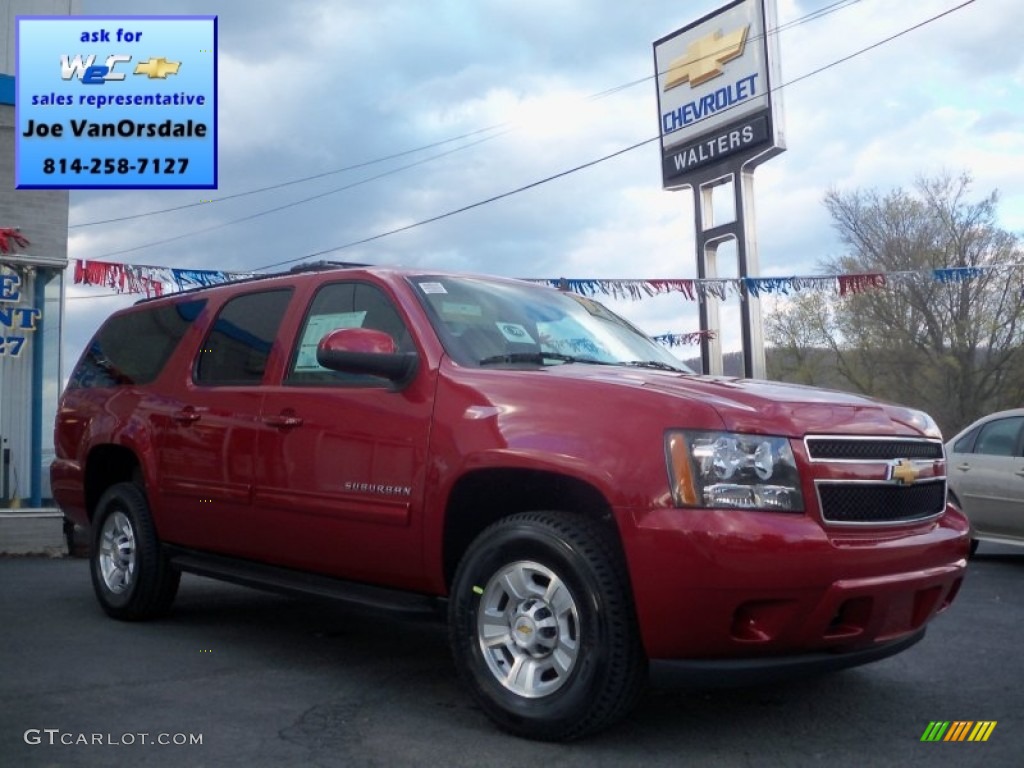 2012 Suburban 2500 LS 4x4 - Crystal Red Tintcoat / Light Cashmere/Dark Cashmere photo #1